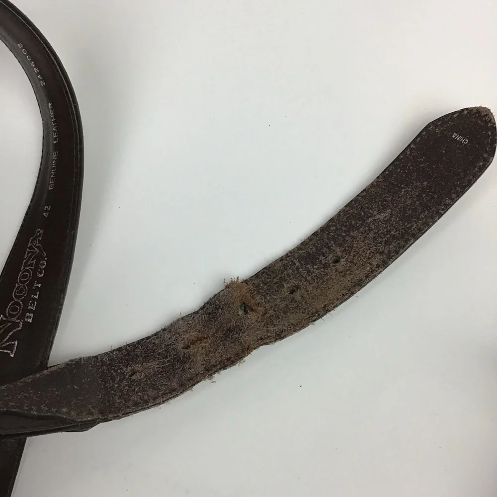 Genuine Vintage Nocona Belt size 42 Genuine Leather 2 Tone Brown Rustic